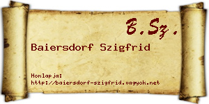 Baiersdorf Szigfrid névjegykártya